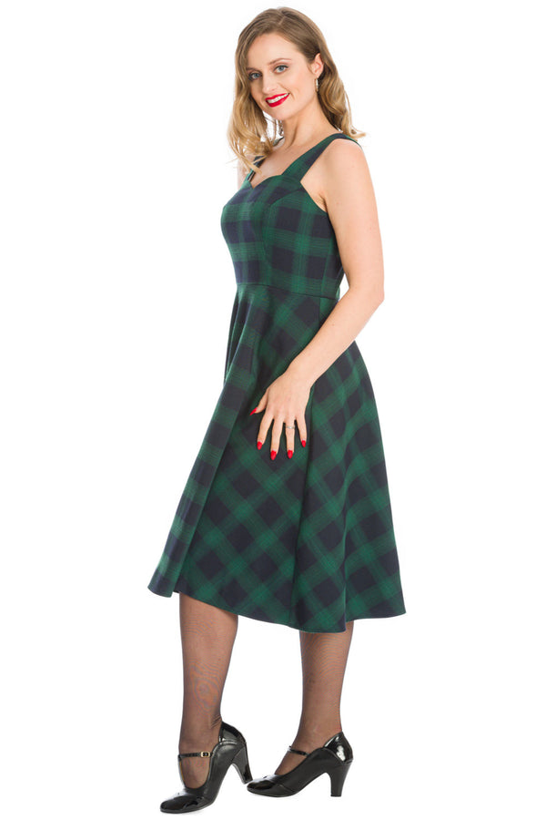 SWEET CHECK FIT AND FLARE DRESS
