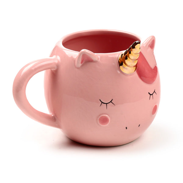 Novelty Shaped Ceramic Mug - Enchanted Rainbows Pink Unicorn MUG316A-0