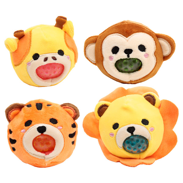 Fun Kids Squeezy Polyester Toy - Adoramals Lion, Giraffe, Monkey, Tiger TY756-0