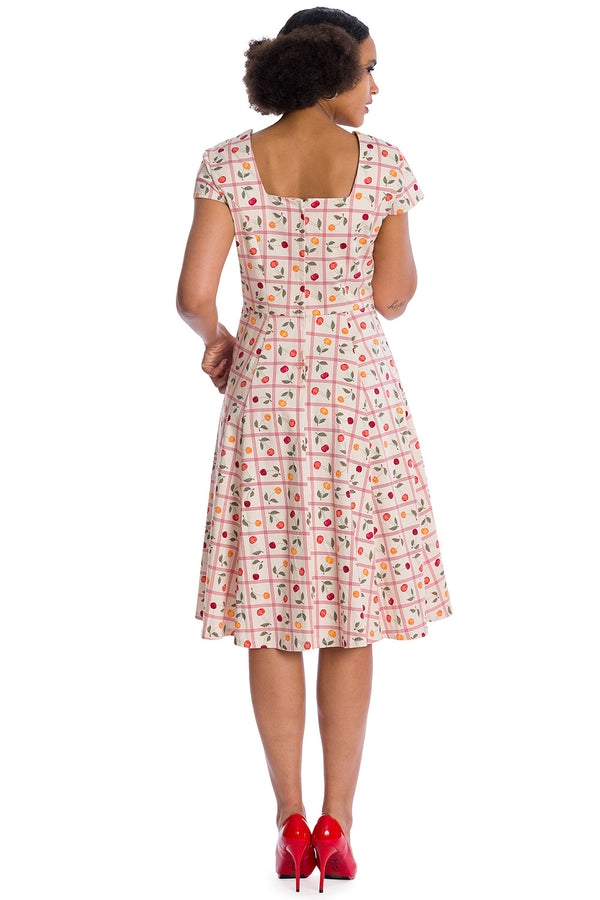 COUNTRY CHERRY FIT & FLARE DRESS