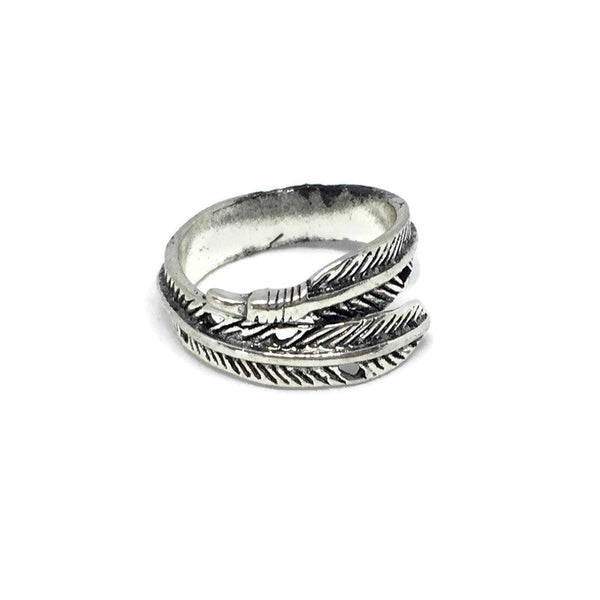Feather Adjustable Band Ring-0