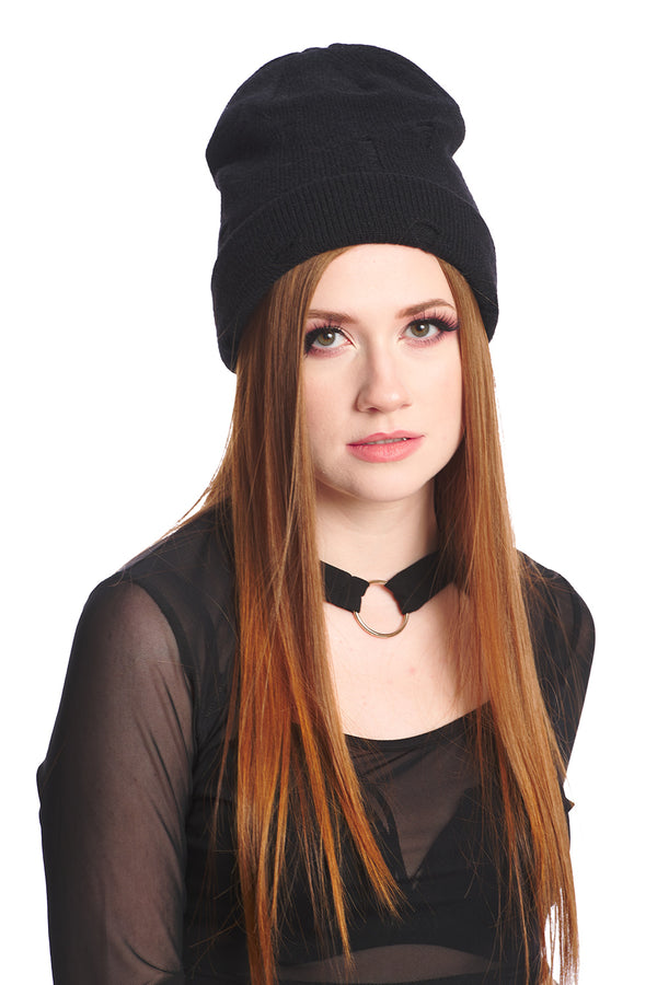 DYSTOPIAN DISTRESSED BEANIE HAT
