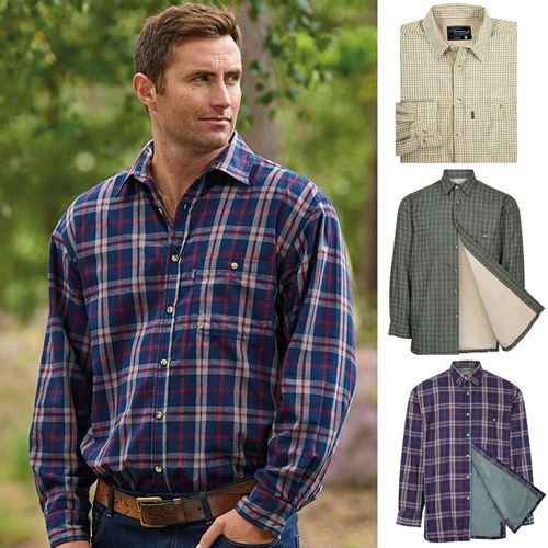 Mens Champion Country Fleece Lined Check Shirt-0