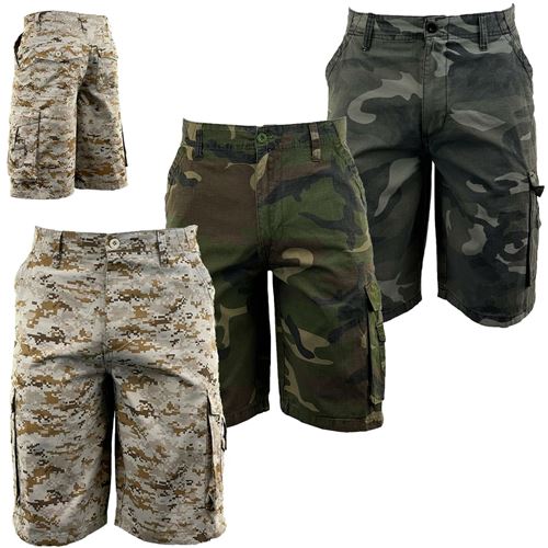 Mens Ripstop Camouflage Cargo Shorts-0