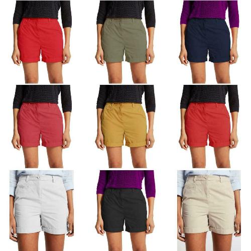 Ladies Pure Cotton Roll Up Chino Shorts - ex Store-0