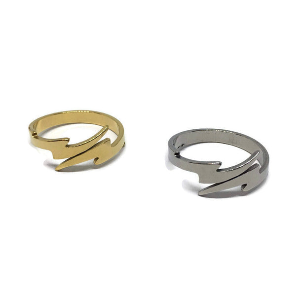 Gifts From The Crypt - Lightning Bolt Adjustable Band Ring-0
