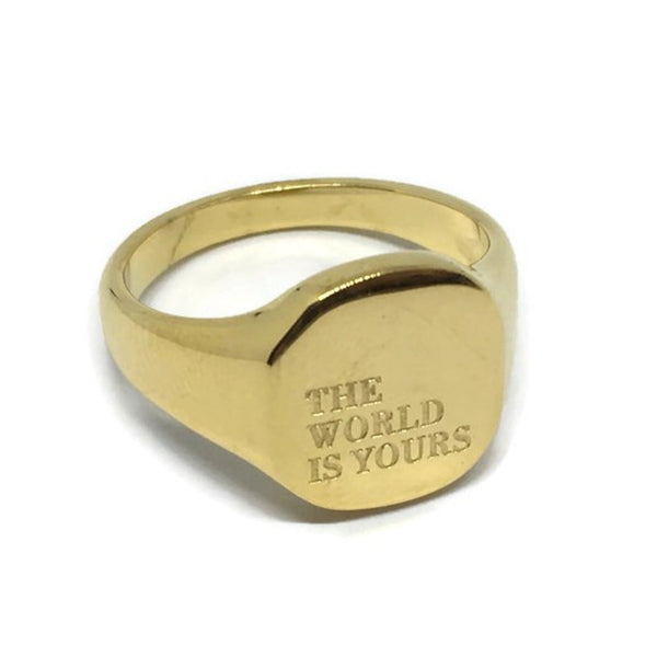 Gifts From The Crypt - The World Is Yours Signet Ring-0