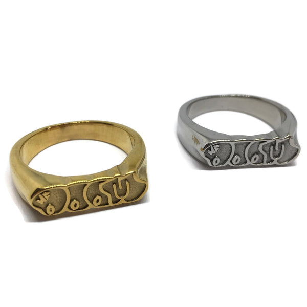 Gifts From The Crypt - MF DOOM Steel Graffiti Ring-0