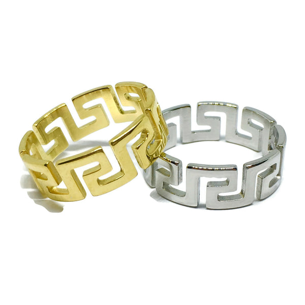 Gifts From The Crypt - Aztec Pattern Cut-Out Ring-0