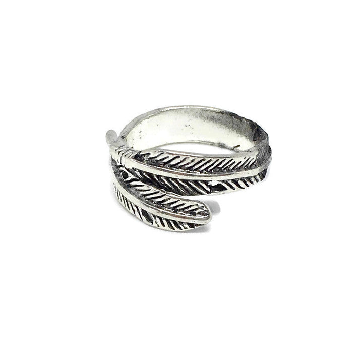 Feather Adjustable Band Ring-2