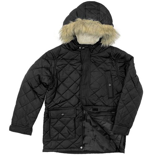 Boys Padded Quilted Parka Jacket - 1363-2