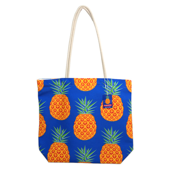 Canvas Beach Bag - Pineapple Print BBAG02-0