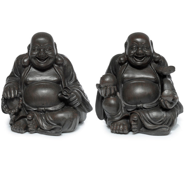 Decorative Ornament - Peace of the East Wood Effect Chinese Laughing Buddha BUD376-0