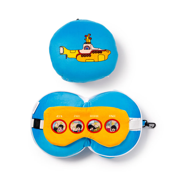 Yellow Submarine Relaxeazzz Plush Round Travel Pillow & Eye Mask Set CUSH261-0