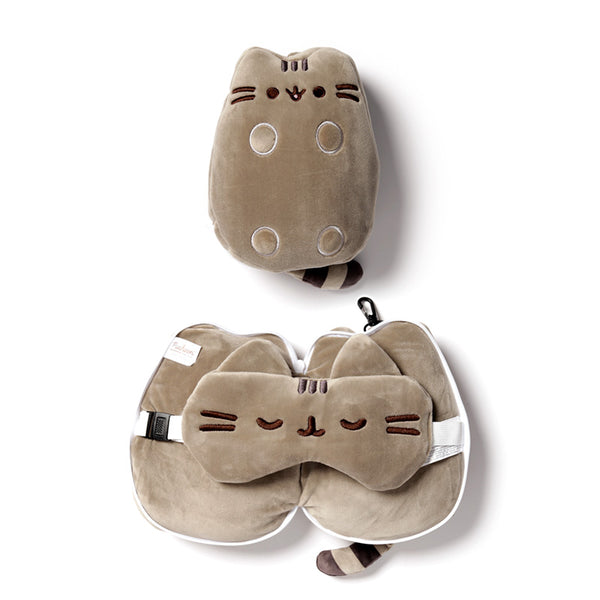Relaxeazzz Pusheen Cat Shaped Travel Pillow & Eye Mask CUSH289-0