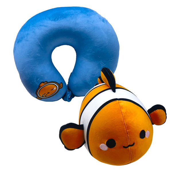 2-in-1 Swapseazzz Travel Pillow and Plush Toy - Finley the Clownfish Adoramals Ocean CUSH374-0