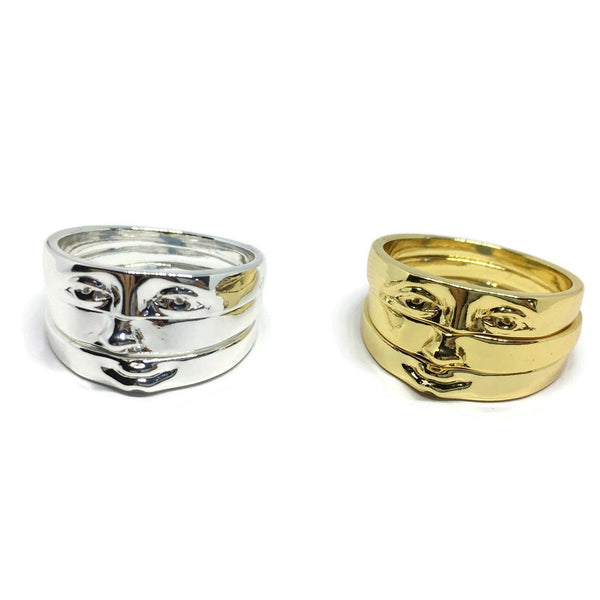 Gifts From The Crypt - Art Deco Face Ring Set-0
