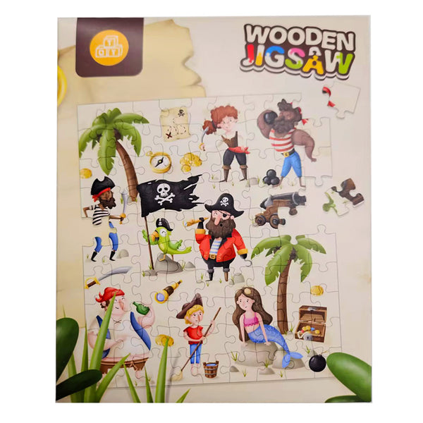 96pc Wooden Jigsaw Puzzle - Jolly Roger Pirates JIG10-0
