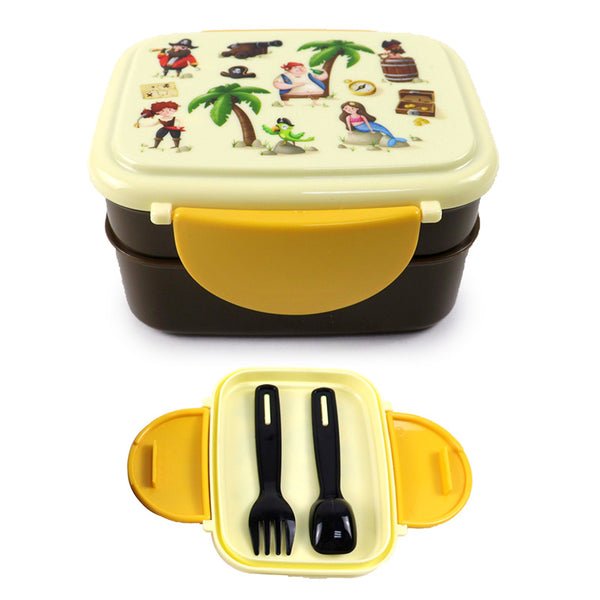 Bento Clip Lock Lunch Box with Cutlery - Jolly Rogers Pirates LBOX105-0