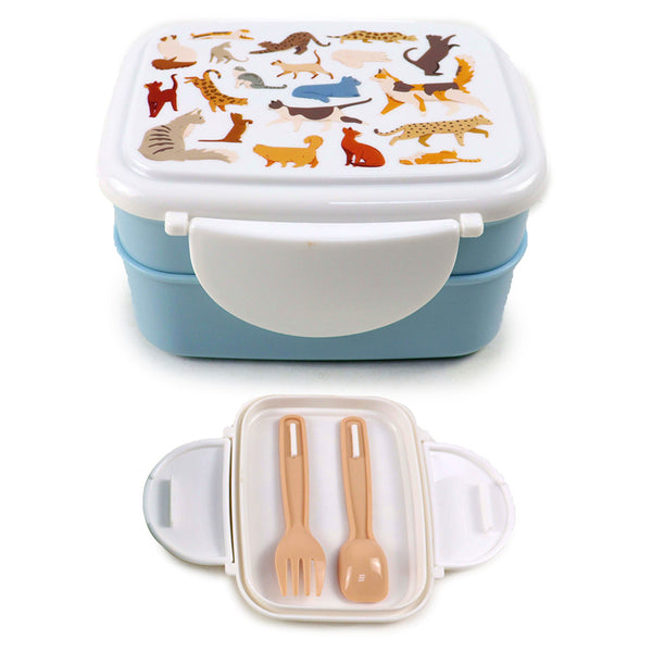 Bento Clip Lock Lunch Box with Cutlery - Feline Fine Cats LBOX106-0