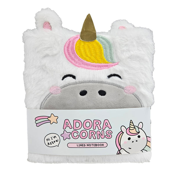 Fluffy Plush Notebook - Adoramals Adoracorn Unicorn MEMO114-0