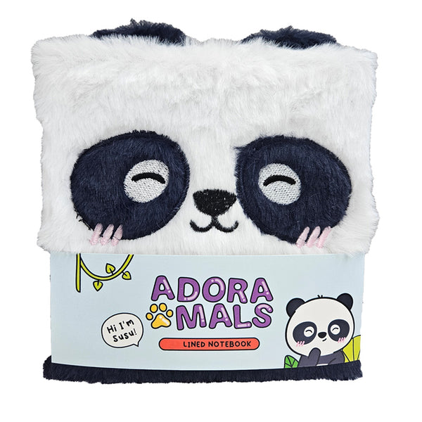 Fluffy Plush Notebook - Adoramals Panda MEMO115-0