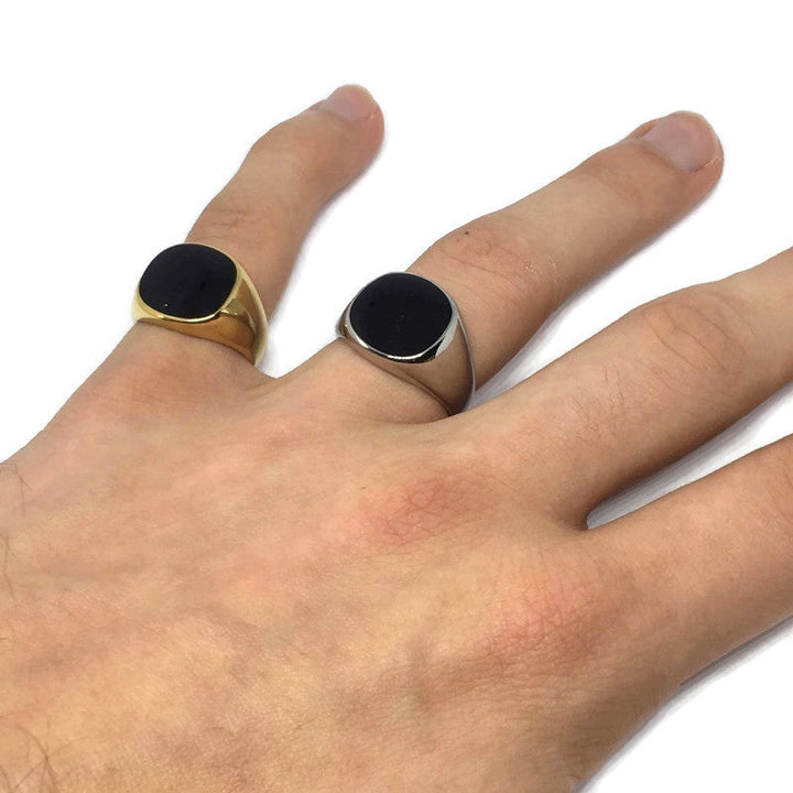 Onyx-Style Black Stone Ring-1