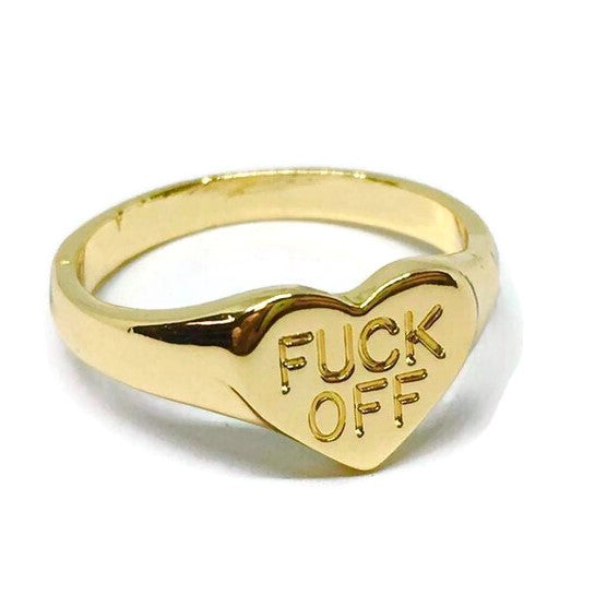 Fuck Off Love Heart Ring-0