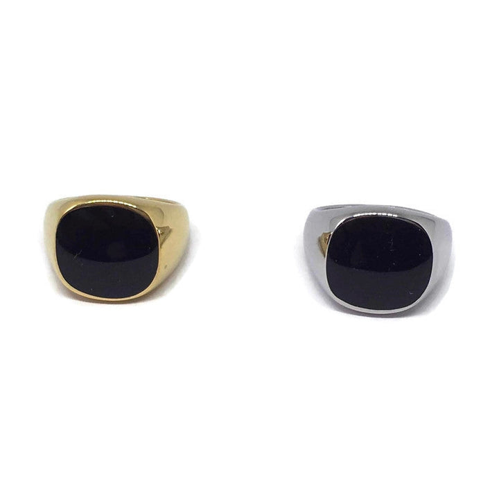Onyx-Style Black Stone Ring-2