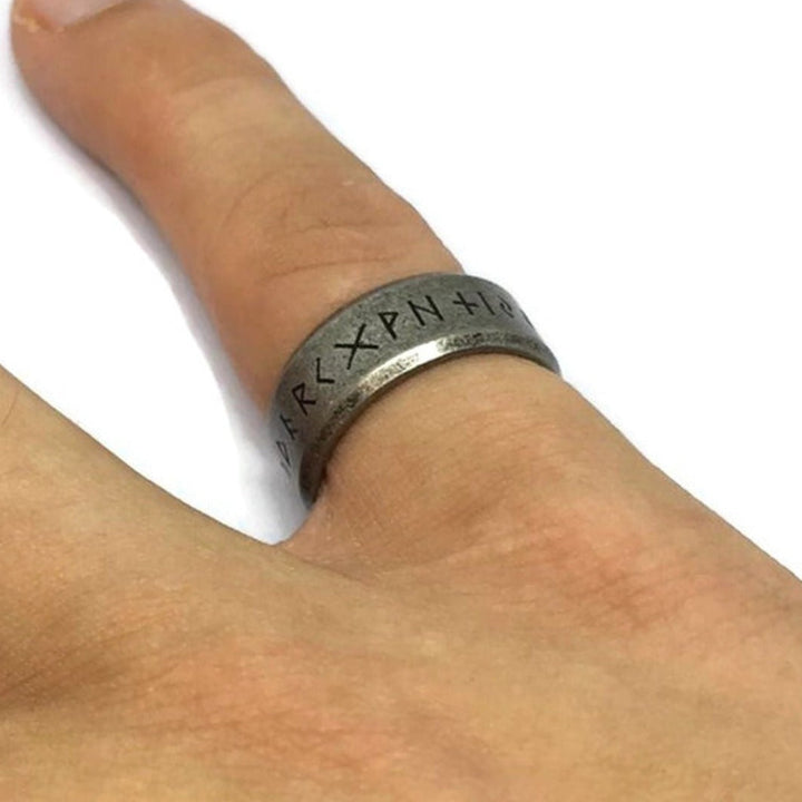 Nordic Inscription Band Ring-1