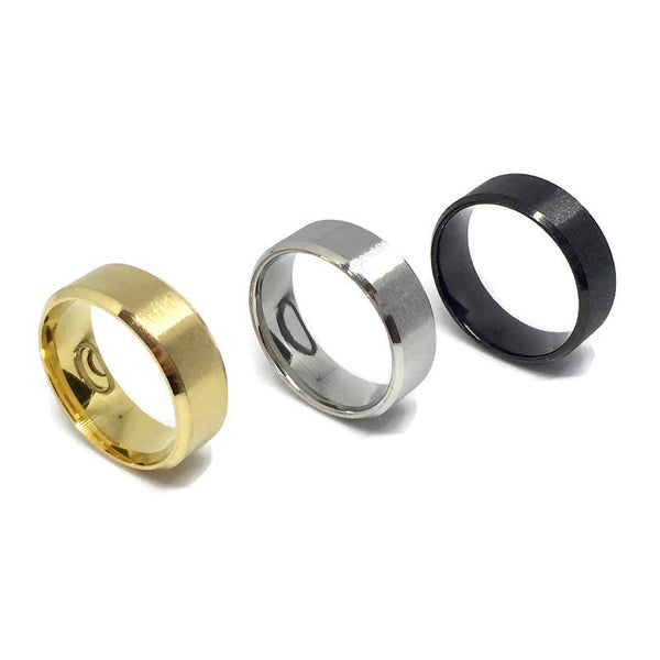 Stainless Steel Plain Band Ring-0