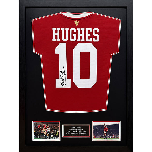 Manchester United FC 1985 Hughes Signed Shirt (Framed)