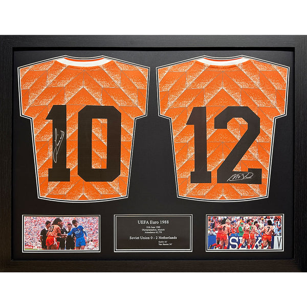 Netherlands Gullit & Van Basten Signed Shirts (Dual Framed)