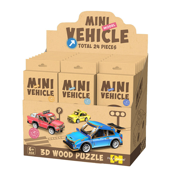 24pc 3D Kids Wooden Jigsaw Puzzle - Motor Vehicles TY950-0