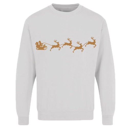 Adults Xmas Printed Sweatshirt Santa Reindeer-4