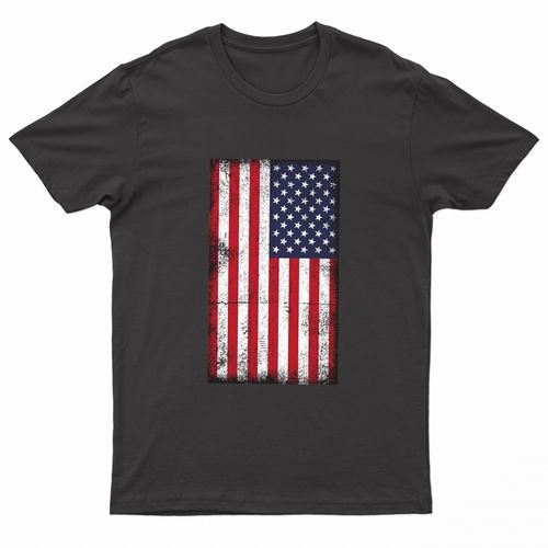 Adults Printed American Flag US Grunge T-Shirt-2