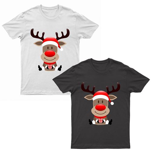 Adults XMS2 "Sitting Reindeer" T-Shirt-0