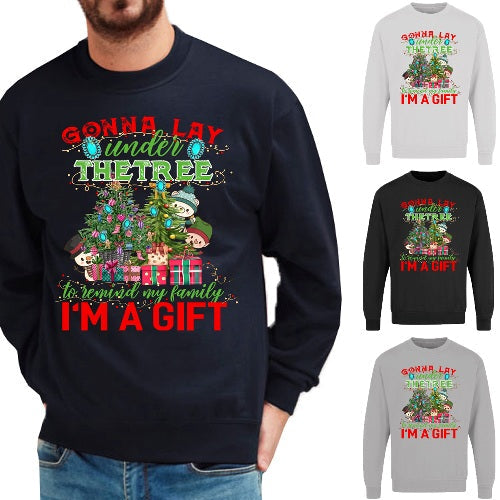 Adults Xmas Sweatshirt - I'M A GIFT-0