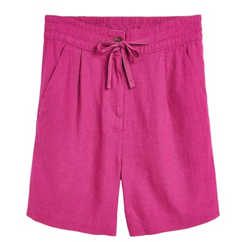 Womens Linen Blend Knee Shorts - 2575-2