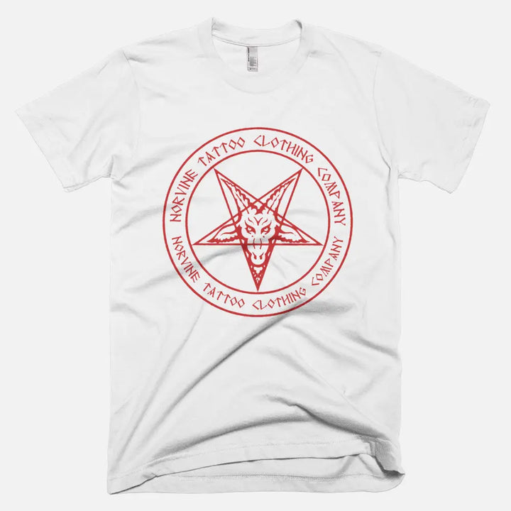 Norvine - Men's Red Pentagram T-Shirt-4