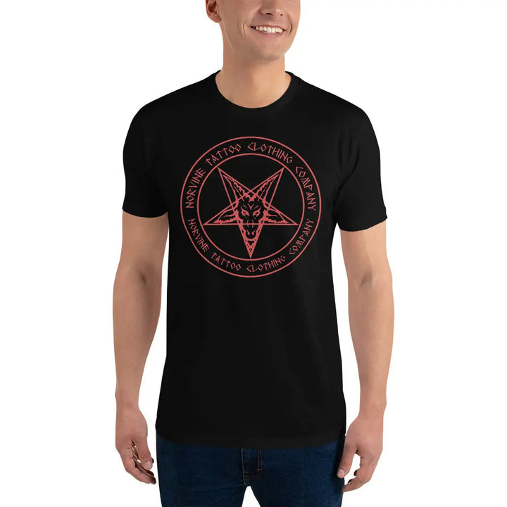Norvine - Men's Red Pentagram T-Shirt-5