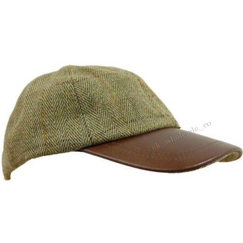 Tweed Leather Skip Hat-1