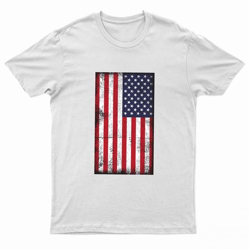 Adults Printed American Flag US Grunge T-Shirt-3