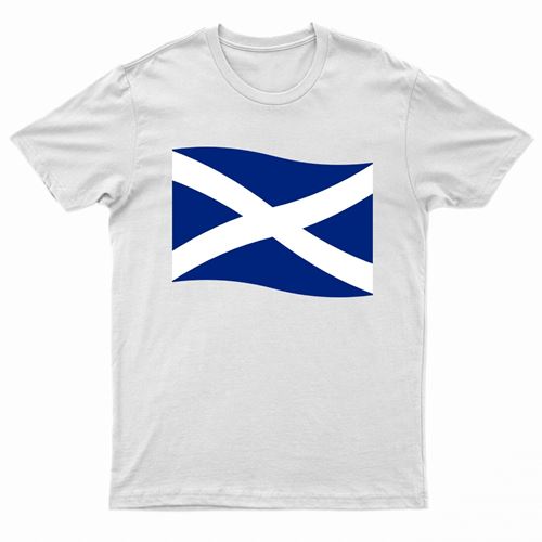 Adults Scotland Printed Scottish Flag T-Shirt-0