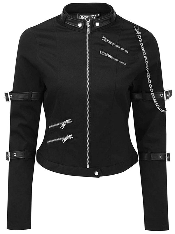 Killstar - Women's Black Gothic Banded Collar Long Sleeve Jacket