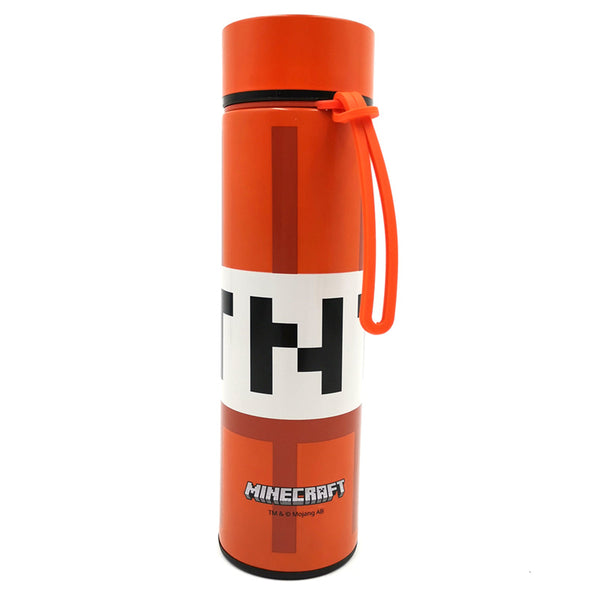 Reusable Stainless Steel Hot & Cold Insulated Drinks Bottle Digital Thermometer - Minecraft TNT BOT185
