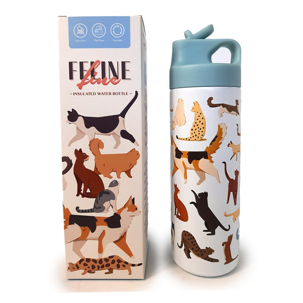Reusable Insulated Flip Top Drinks Bottle 500ml - Feline Fine Cats BOT234-0