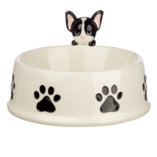 French Bulldog Dog Squad Ceramic Pet Food Bowl BOWL13