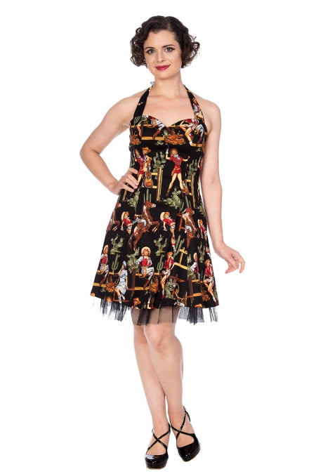 Banned Apparel - Cowgirl Halter Flare Dress