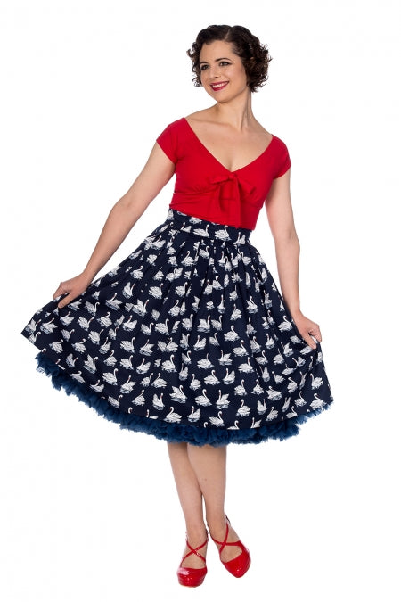Banned Apparel - Summer Swan Pleated Skirt